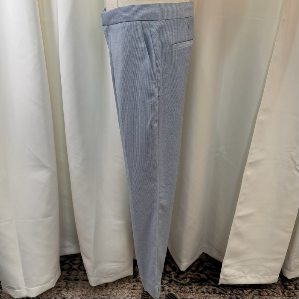 NWT Zara Light Blue Twill Cigarette Slim Leg Cropped Pants Size 4 - Picture 7 of 16